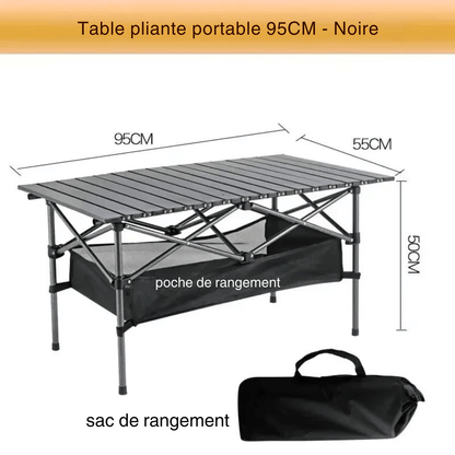Table Pliante Camping - CampFlex™ - Noir
