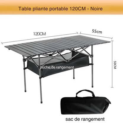 Table Pliante Camping - CampFlex™ - Noir