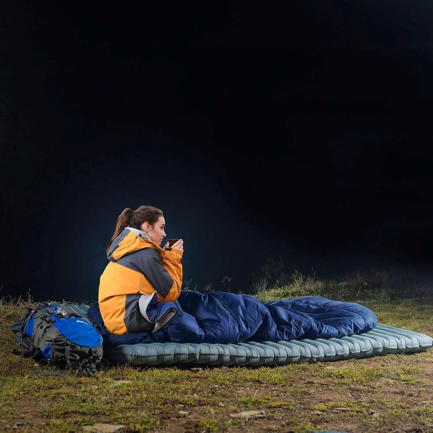 Sac de couchage - HikingSleepingbag™ - Bleu marine - Camping Portable